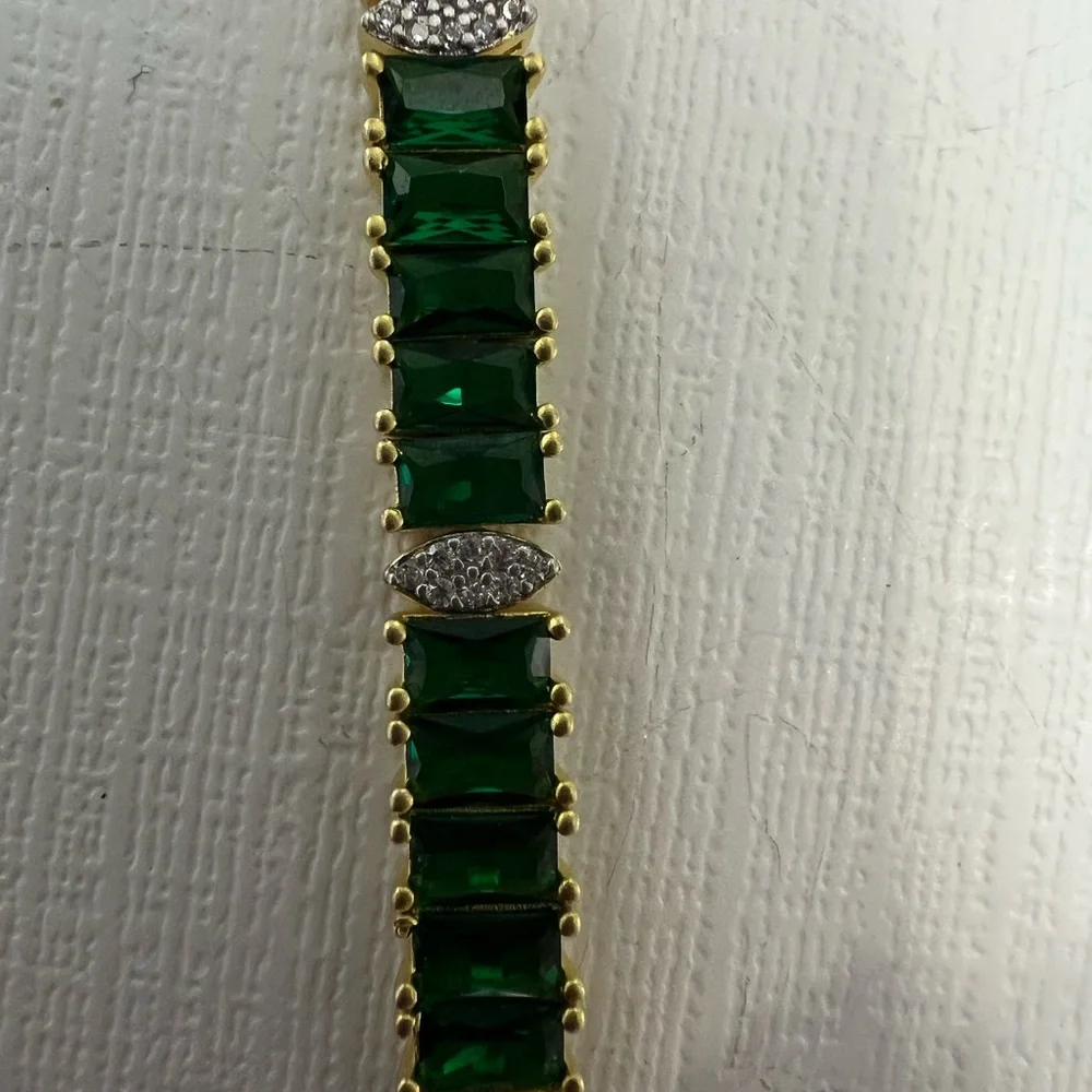 Midnight Collection 14K Gold Plated 925 Twilight Marquis Station Tennis Bracelet - Picture 5 of 7